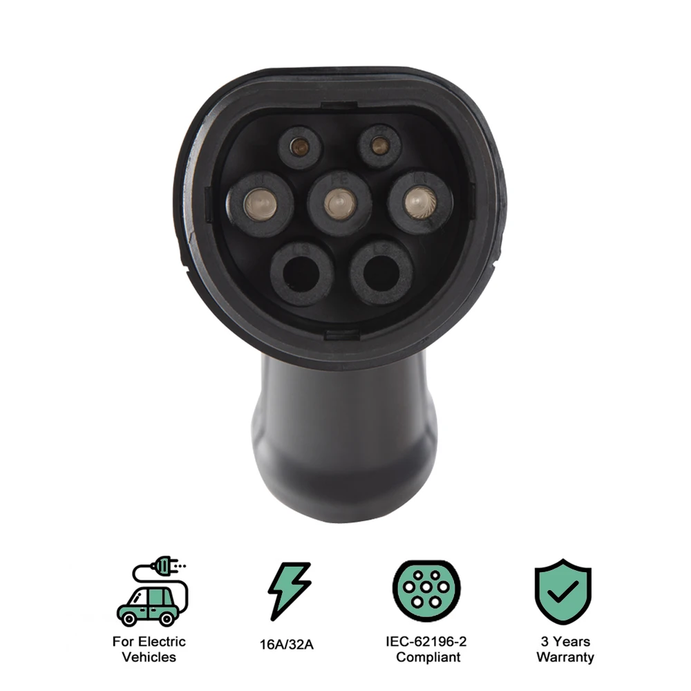 전기 자동차 충전기 EV 플러그 유형 2 여성 EU Mennekes EVSE 측면 충전 커넥터 220 -240V 16A 32A 단상