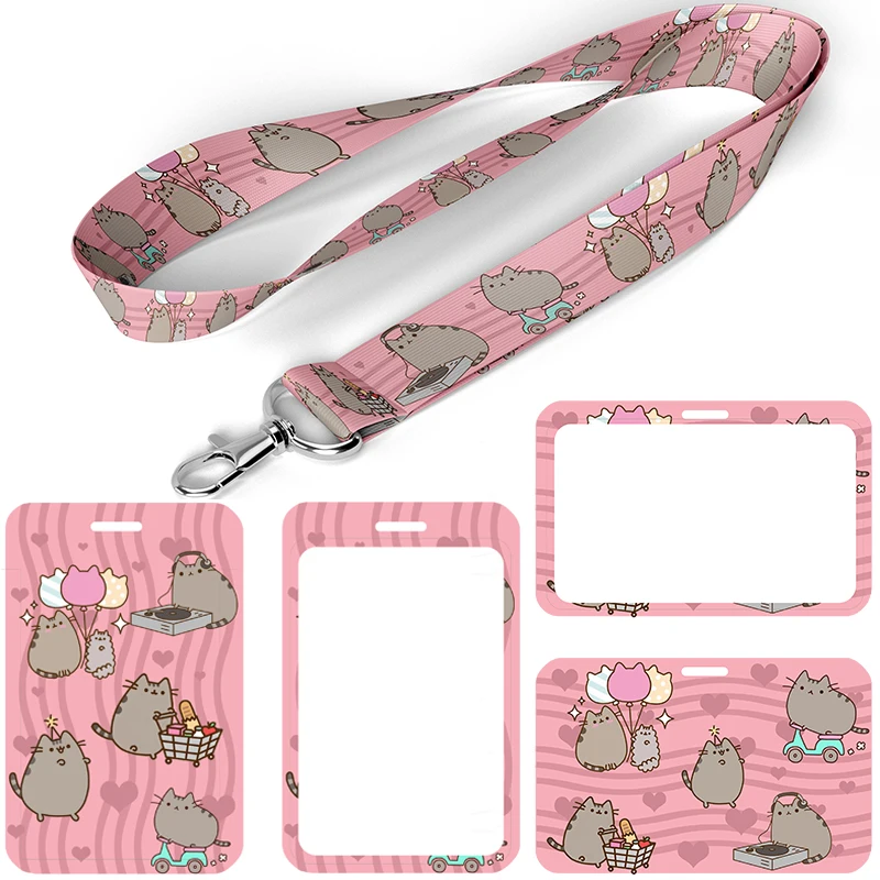 

D0132 Cute Cartoon Cat Lanyard for Keys ID Card Cover Badge Holder Business Phone Charm Keyring Neck Straps Keychain Accessories