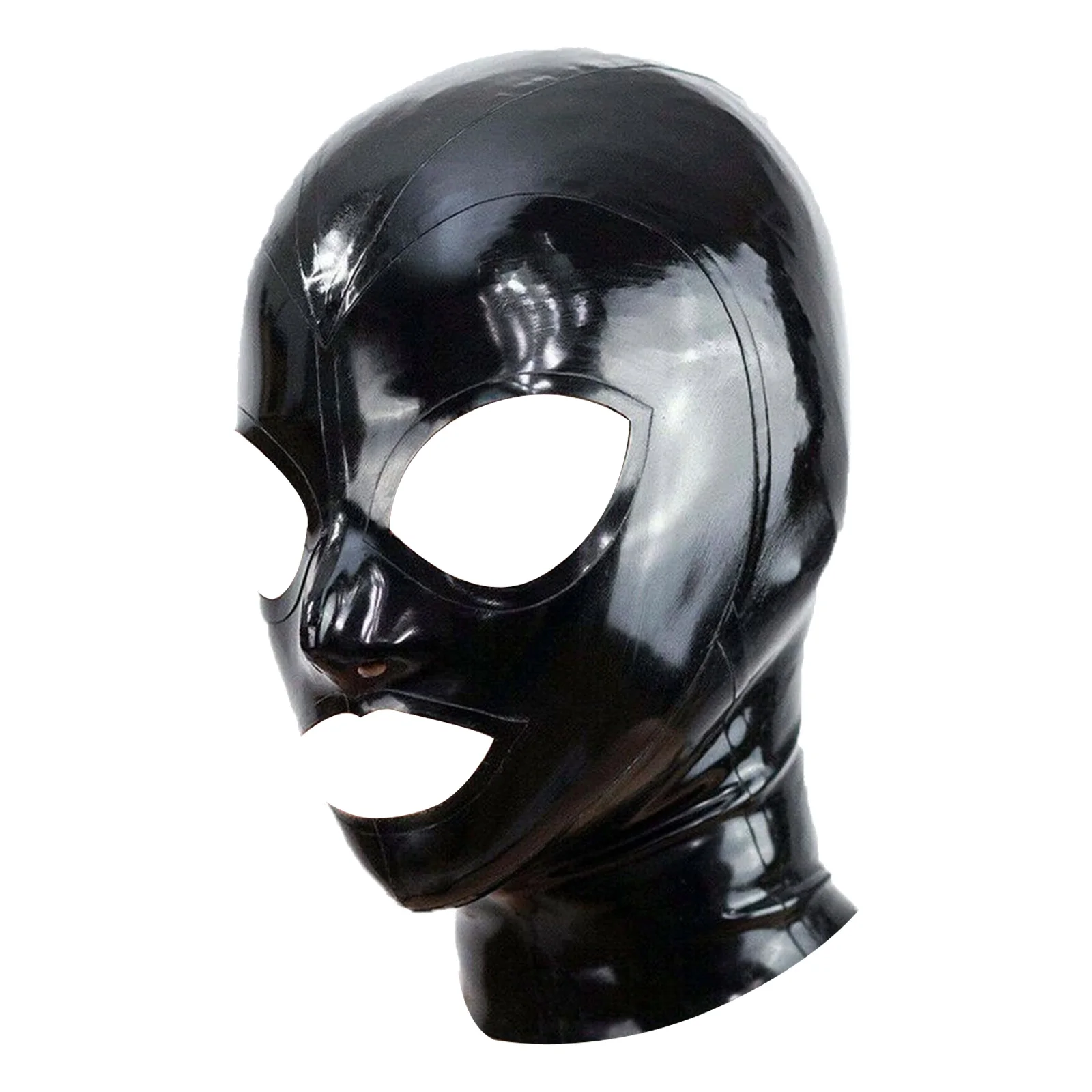 Face Mask Women Mens Unisex Wetlook Hood Mask Head Cover Open Eyes Mouth Nostrils for Lingerie Club Cosplay Role Play Costume