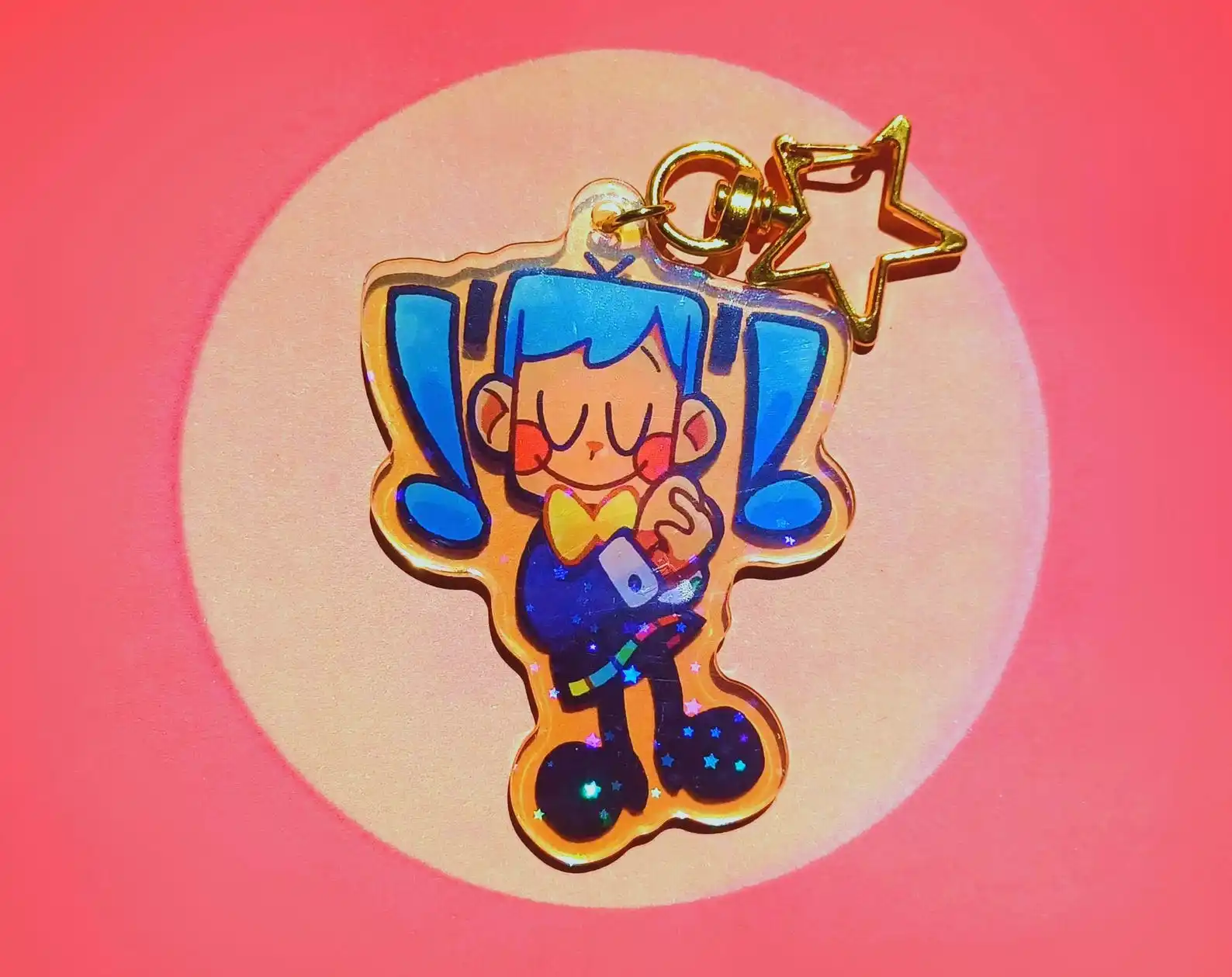 Holographic Miku Acrylic Keychain - 2.5 Collectible Edition
