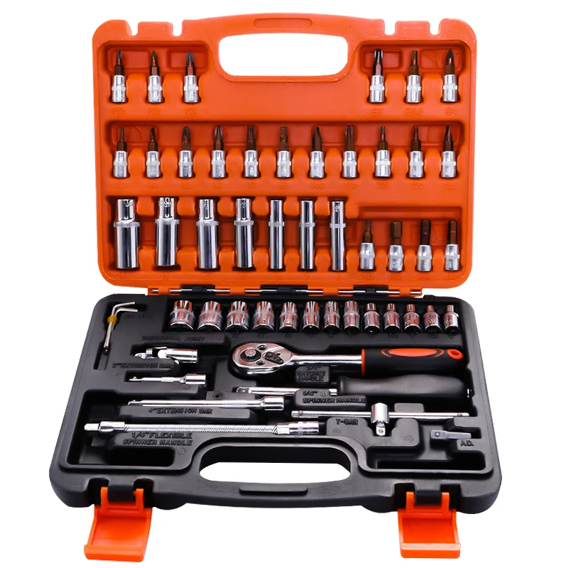 Kit Di Riparazione Auto Per Auto Set Di Combinazione Di Utensili Manuali 150 Pezzi Universale 1/4 "Dr. E 1/2" Dr. Set Di Chiavi A Bussola