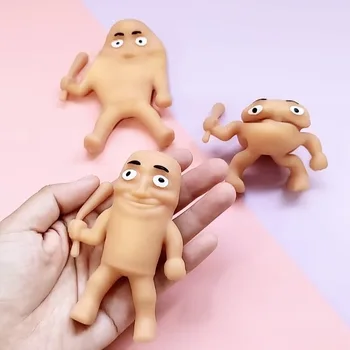 Kawaii Tung Tungtung Sahar Squeeze Toys Collectible Viral Brainrot Fidget Toy Wooden Stick Man Anti Stress Reliever Toys Figet 1