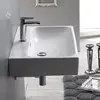 Rectangular White Ceramic Wall Mounted/Vessel Bathroom Sink Overflow Modern Design 30x18.9x5.1 3