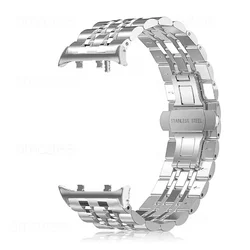 Premium Stainless Steel Metal Bracelet Strap for Watches - Elegant Wristband Accessory (Silver-Silver)