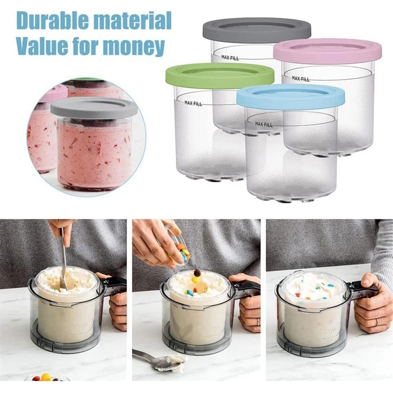 Ice Cream Pints Cup Ice Cream Containers With Lids for Ninja Creami Pints NC301 NC300 NC299AMZ Series Maker ice cream containers