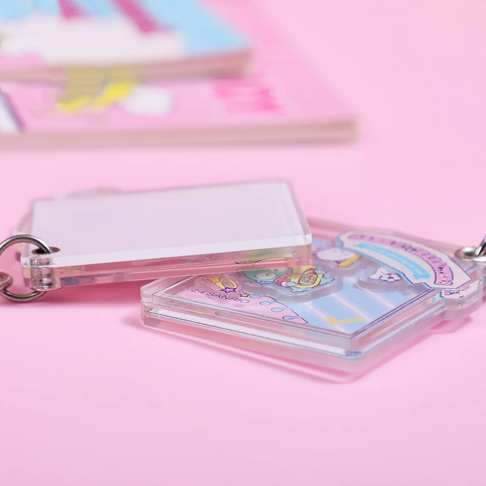 Fashion Sanrio Acrylic Shaker Keychain Pendant Star Shape Carabiner Durable Scratch-Resistant Decorative Bag Pencil Pouch 4