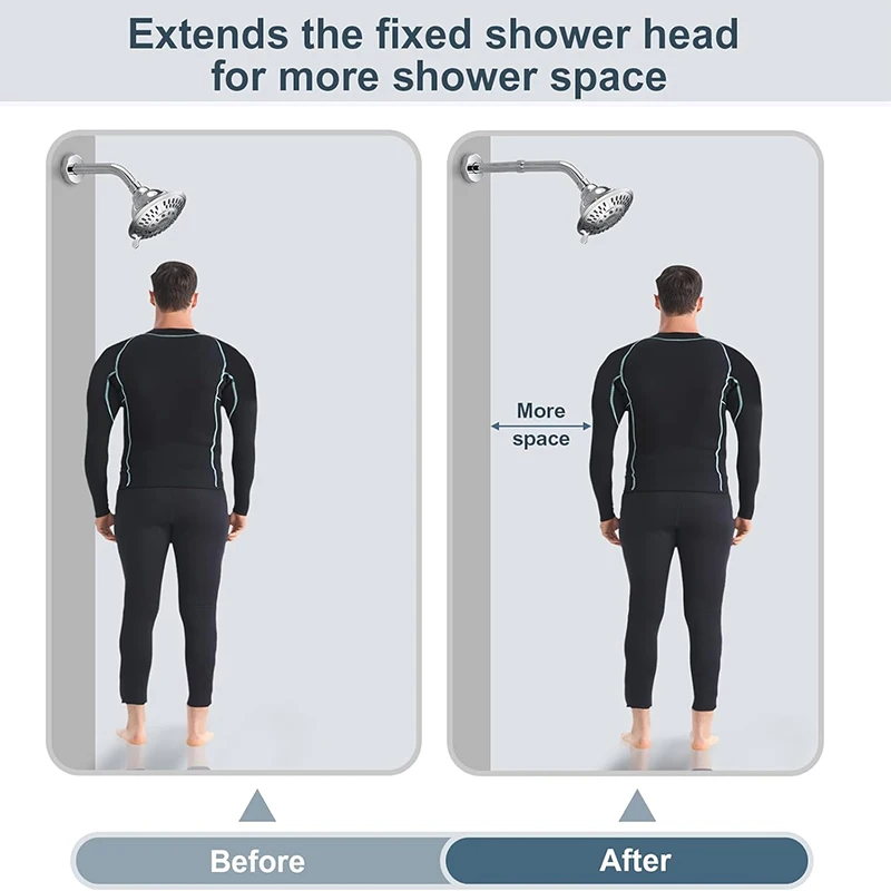 Shower Head Extension Arm 10 15 20 25 30cm G1/2 Water Outlet Pipe Extension shower head extender