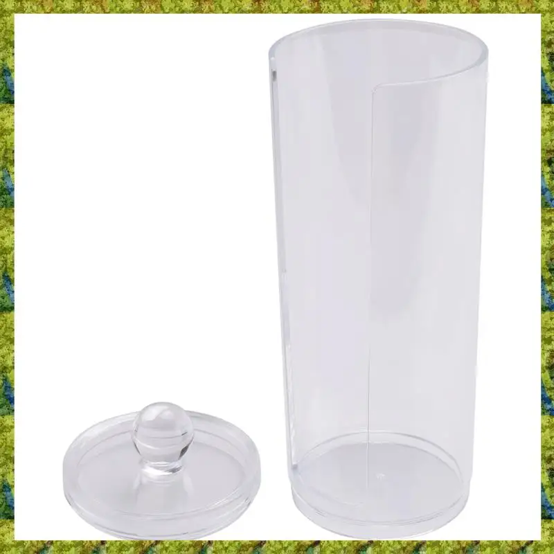 UISN Facial Makeup Container Cotton Pads Round Dispenser With Lid Clear Acrylic Dispenser Cotton 3