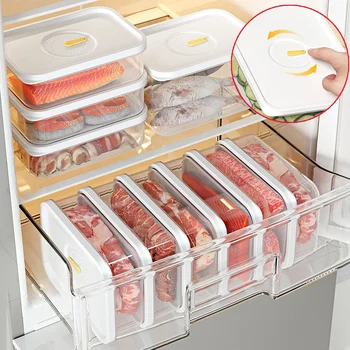 Contenitore per carne da pranzo per frigorifero Scatola per conservare il formaggio Salame Carne tagliata a freddo Salsiccia di tacchino Organizzatore trasparente per la freschezza degli alimenti 1