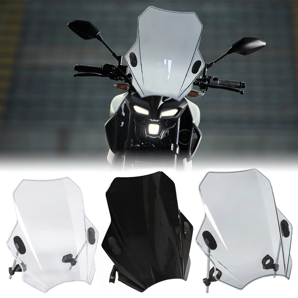 for kawasaki z900rs z900 rs z 900 rs 2018 2022 motorcycle windshield glass cover screen deflector motorcycle accessories For MT-03 MT03 MT-25 MT25 2020 - 2022 Universal Motorcycle Windshield Glass Cover Screen Deflector Motorcycle Accessories