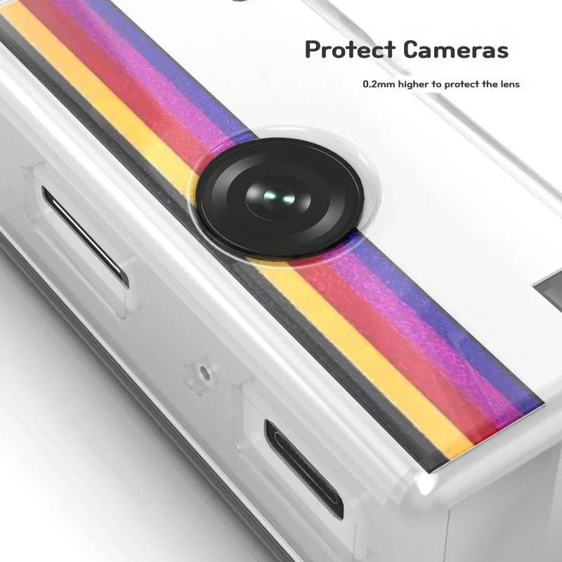2in1 보호 키트 Kodak Charmera 미니 카메라 필름용 강화 유리 스크린이 포함된 Transprent TPU 케이스 안티드롭 카메라 키트