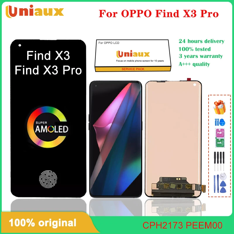 6,7 'оригинальный Amoled для Oppo Find X3 Pro CPH2173 ЖК-дисплей Сенсорная панель дигитайзер для Oppo Find X3 PEEM00 сенсорный экран