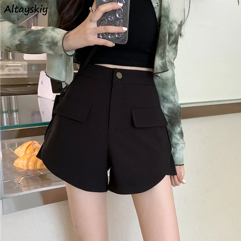 

S-5XL Shorts Women Black High Waist Casual Summer New Streetwear Fashion Korean Style Temperament Female All-match Ins Classic