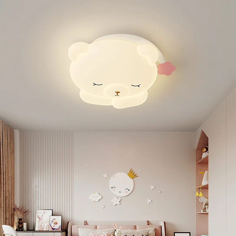 

Cute Nightcap Bear Lamp Children's Room Ceiling Lamps Romantic Warm Baby Room Boy Girl Bedroom Ceiling Lights Cartoon Room Decor