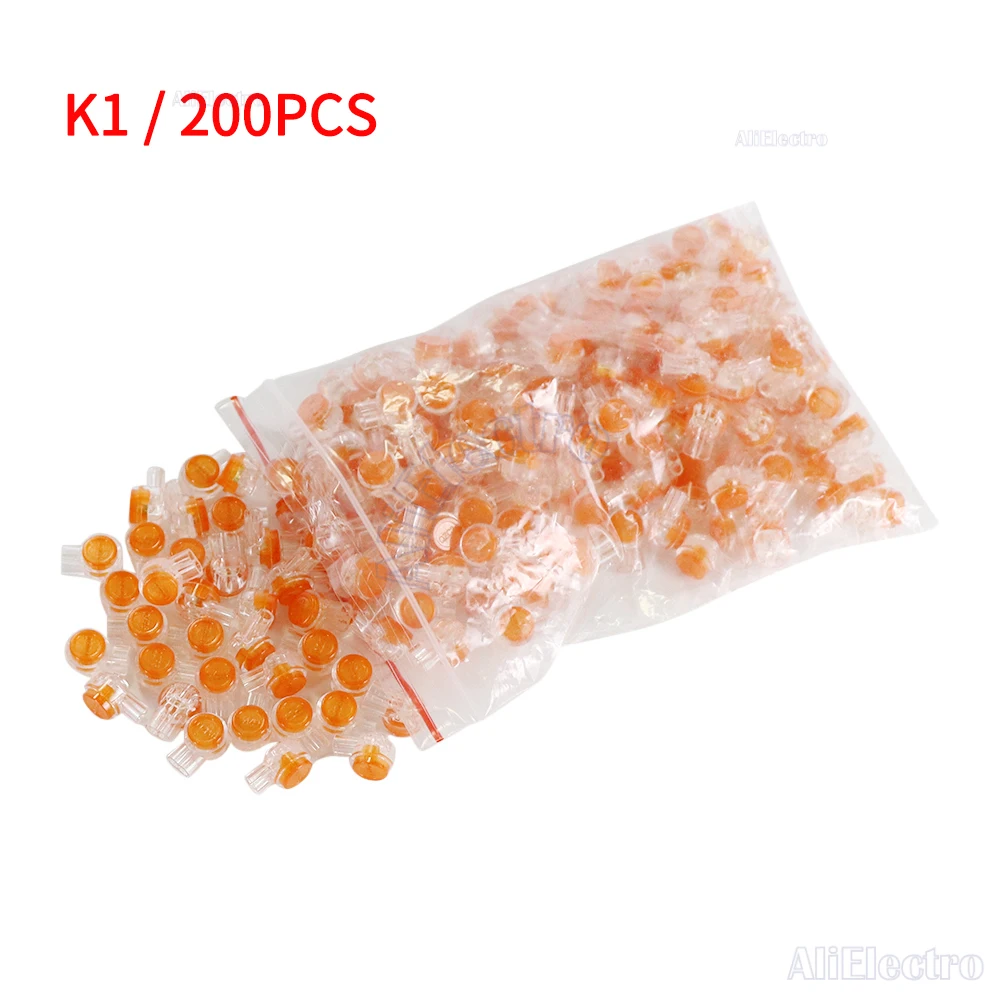 200PC 압착 연결 단자 K1 커넥터 단자, 방수 와이어링 이더넷 케이블, 전화 코드 0.4-0.7mm, Rj45