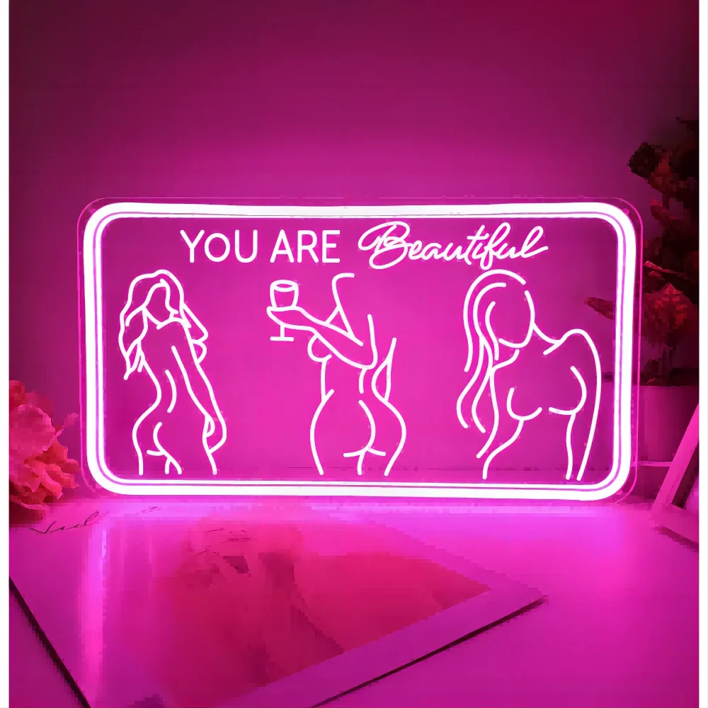 

Lady Back Neon Sign Carve Personal Custom For Room Decoration Gaming Room Decor LED Luminous Letter on The Wall Decor 12 Colors