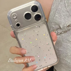 Elegant Transparent Glitter Star Phone Case - Luxury Silicone Shockproof Cover - iPhone 15 Plus (Star)