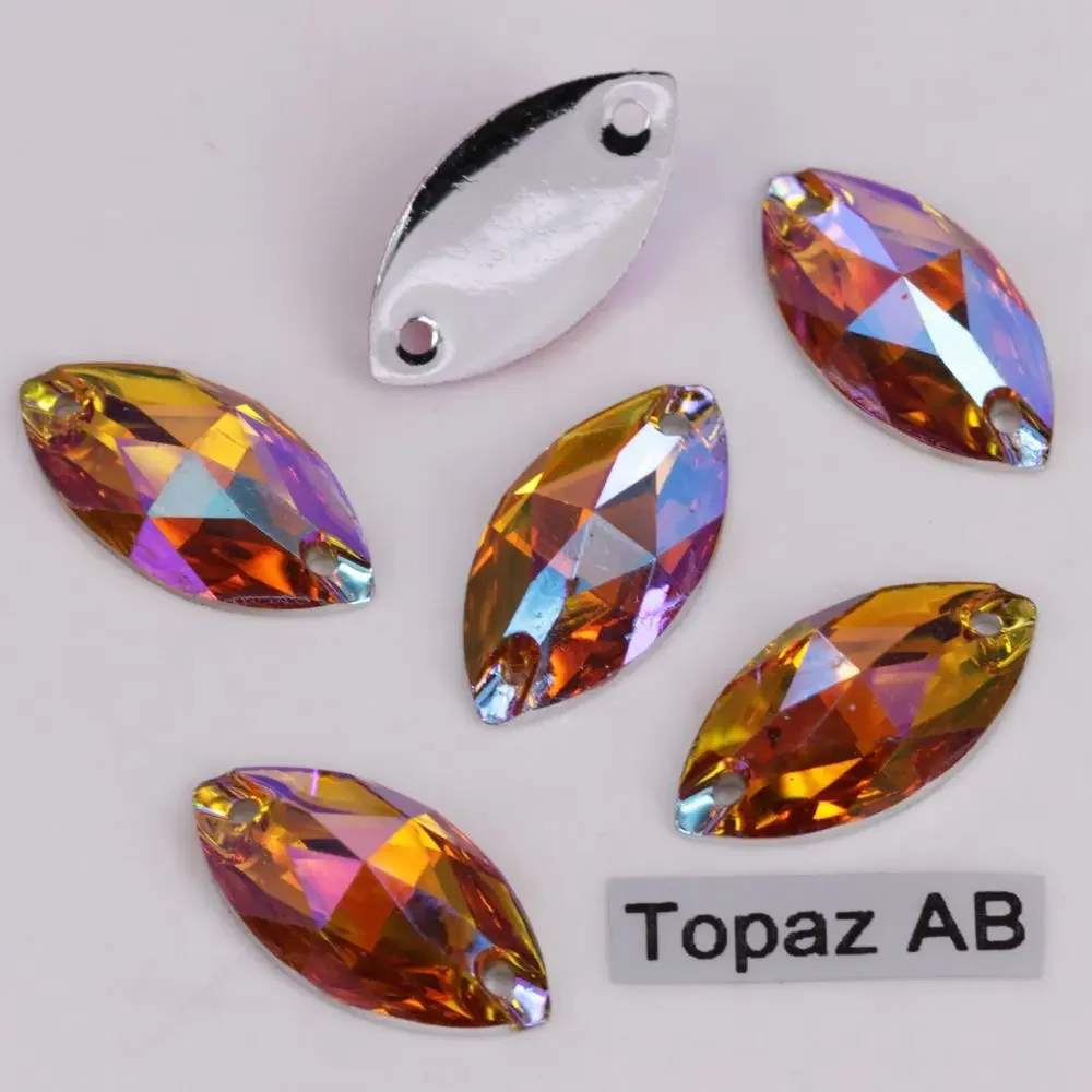 AB 마퀴즈 플랫 백 송진, 돌 위에 바느질, 좋은 품질, 6x12, 7x15, 9x18, 11x24, 17x32mm 색상