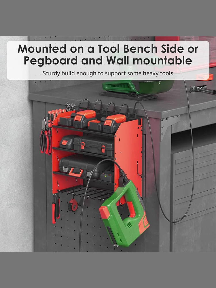 Heavy Duty Metal 3 Layers Tool Shelf for Garage/Workshop Hand Power Tool Rack Electric Drill Holder Wall Mount Cabinet tool organizer,power tool holder,angle grinder holder