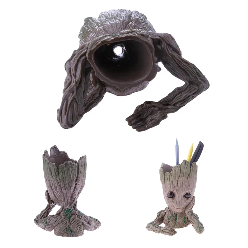 Garden Planter Groot Flower Pot Tree Man Planter With Drainage Hole Home Decor Pencil Pen Holder Office Christmas Birthday Gift Flower Pot Plant Pot