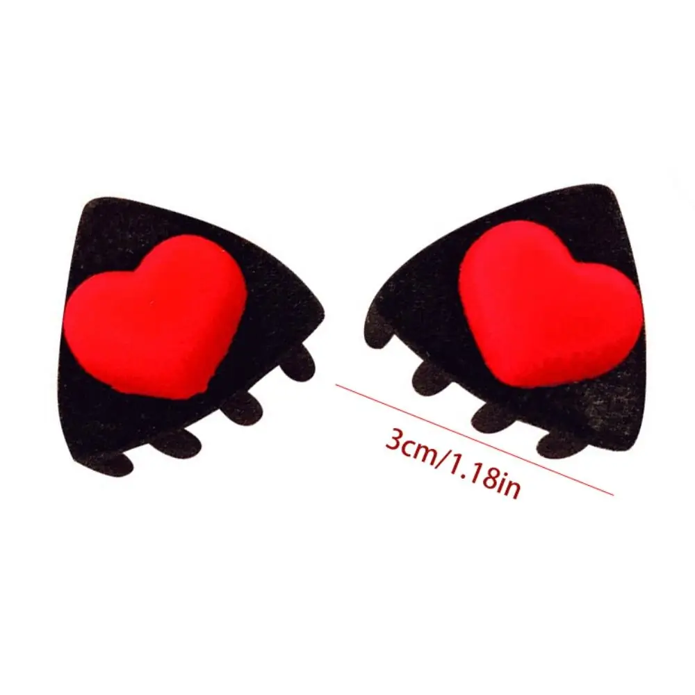 Fashion Heart Cat Ear Hairpin Bow Cartoon Children's Hair Clip Hair Accessories Small Hair Claw Velvet Hair Clip Travel