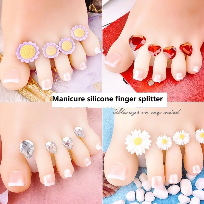 8PCS Silicone Toe Separator Correction Pedicure Foot Separator Pedicure Accessories Cute Soft Fingers Silicone Feet