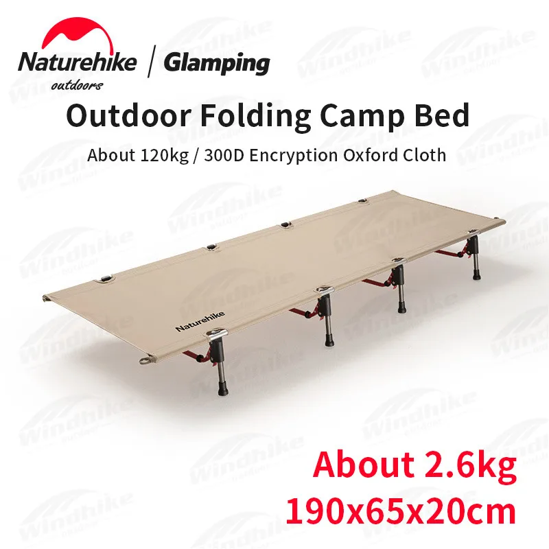 Naturehike Portable Single Camping Bed 300D Oxford Cloth Outdoor Ultralight Breathable Folding