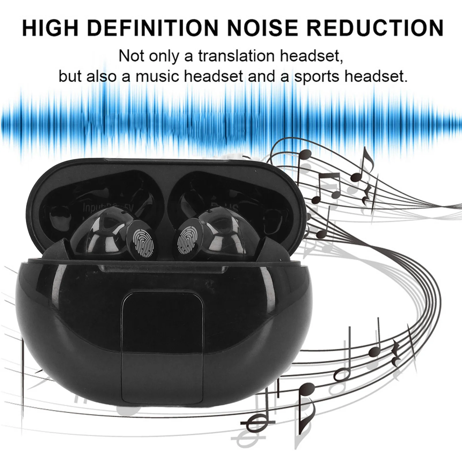 M10 Translator Earbuds Support 140 Languages Two Way Translator Dual Mic Noise Reduction Real Time Language Translator for Study