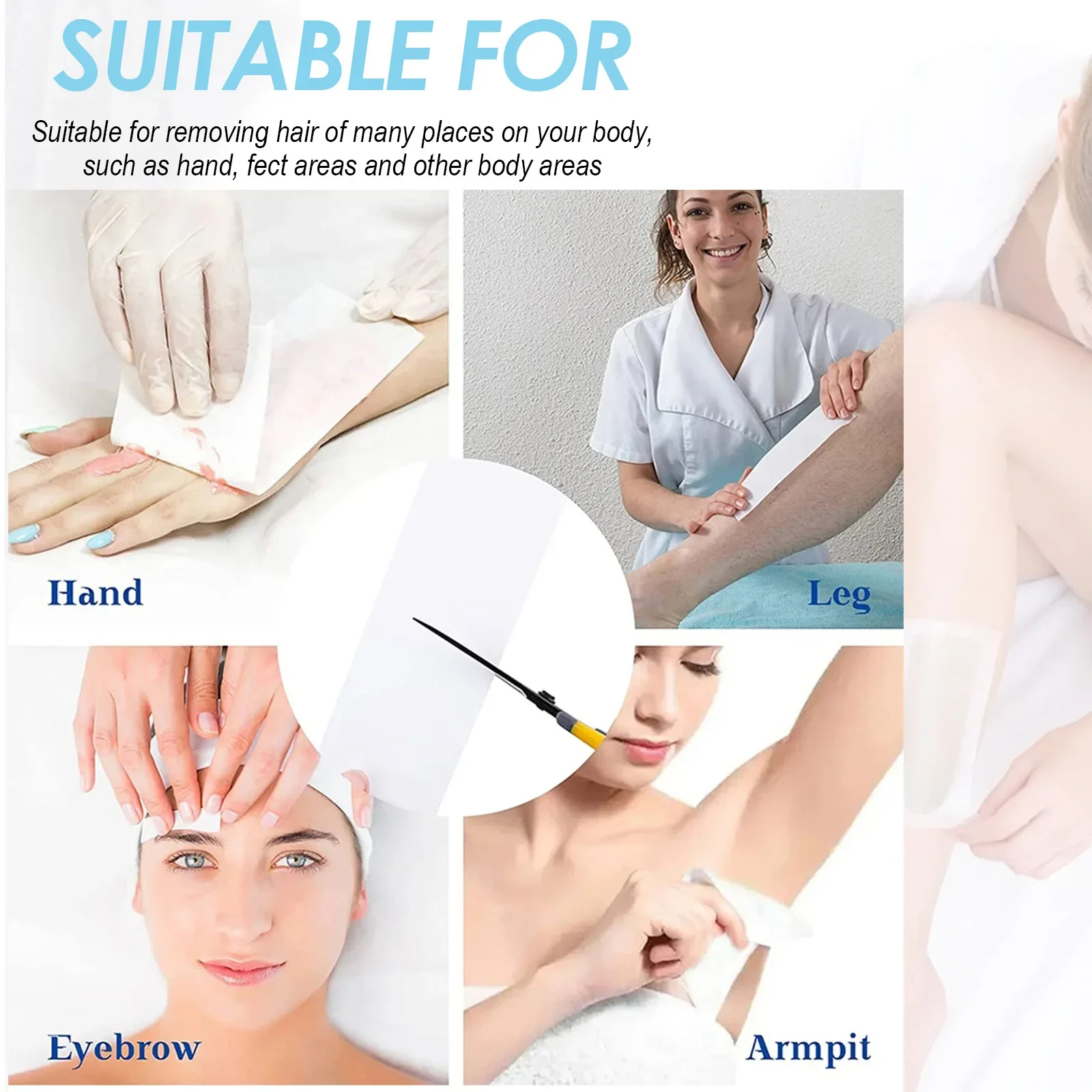 50/100 yards/roll Wax Strips For Hair Removal Nonwoven Body Cloth Hair Remove Wax Paper Rolls High Quality Hair Removal Epilator 3