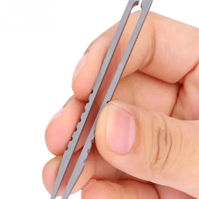2 Sizes Portable Titanium Alloy Tweezers Outdoor Survival Camping Travel Mini Tools EDC Equipment