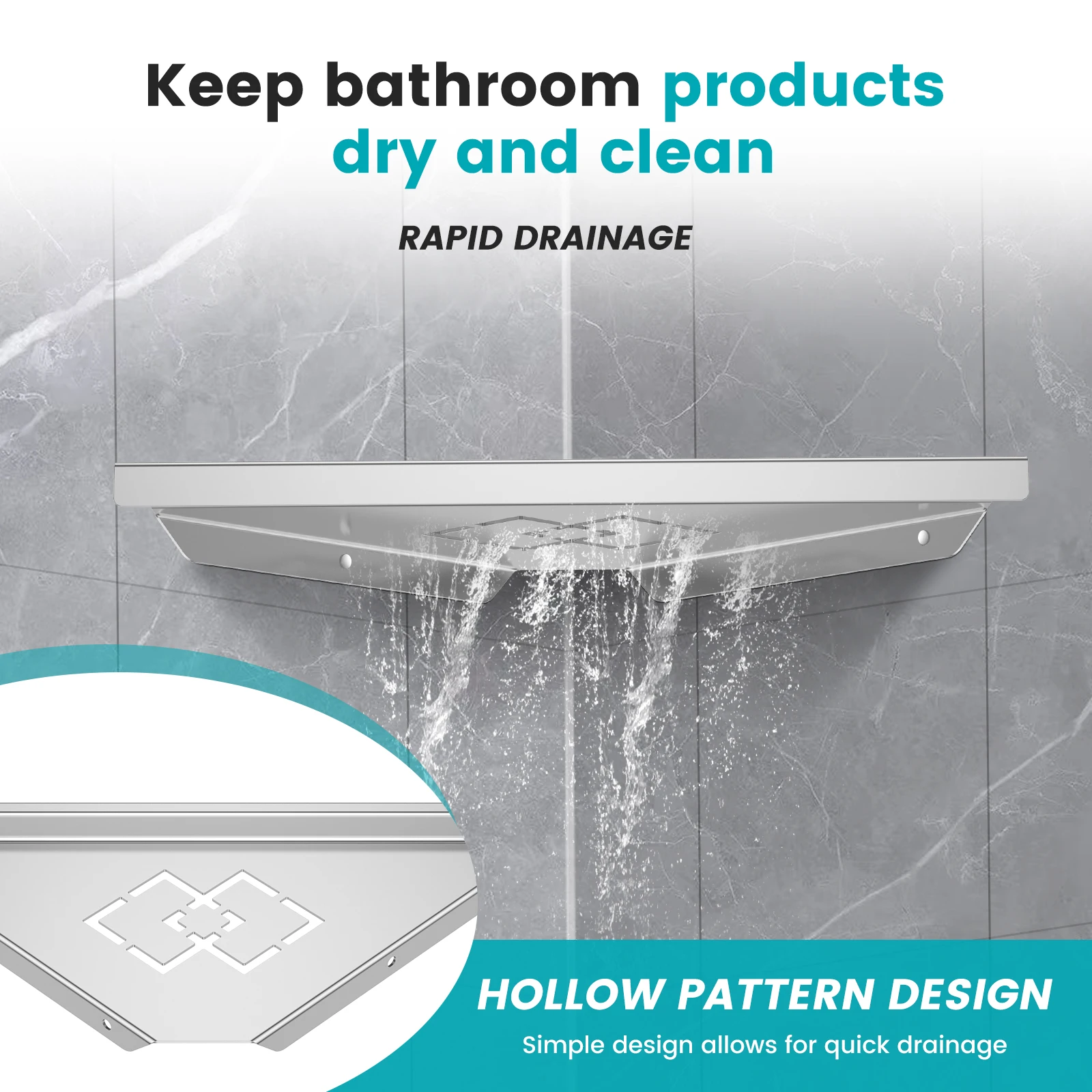 Stainless Steel Bathroom Corner Shelf Storage Rack