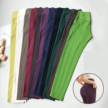 High Waist Yoga Leggings Women Soft With Pockets Sports Leggings Tights Fitness Gym Elastic Pants High Quality Sport Leggings 1