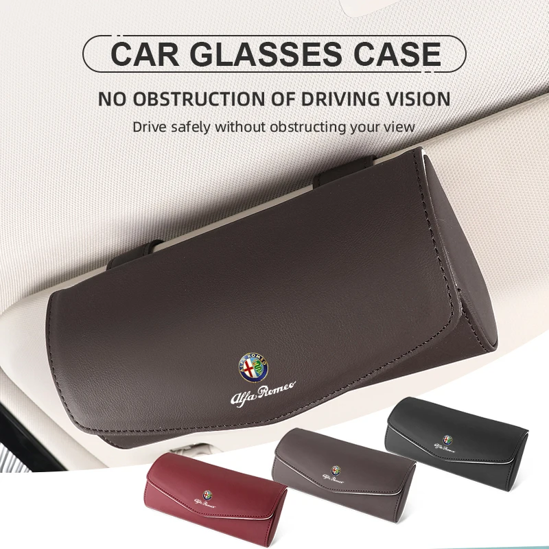 Custodia Per Occhiali Da Auto Custodia Per Occhiali Da Sole Scatola Portaoggetti Multifunzionale Per Alfa Romeo Gt Stelvio F1 Brera Volante Tonale Glo