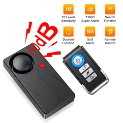 Wireless 110dB Loud Anti - Theft Vibration Alarm with Remote Control (New alarm)