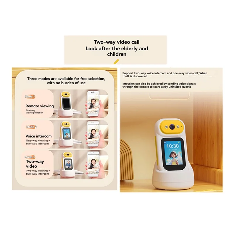 EYFL-Smart Home 360° Wifi Baby Monitor Camera With Video Call, Night Vision, And Motion Detection For Indoor Surveillance S99ca7d60646a4cf0826fb56bbab32ed7Q