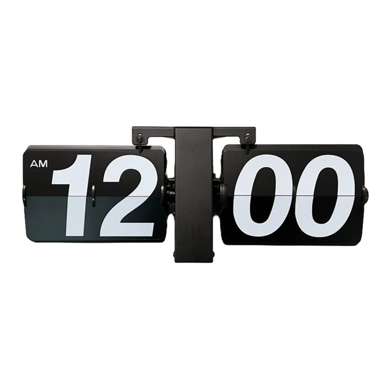 Flip Desk Clock Auto Flip Wall Mount  Powered Large Numbers Home Decor R7UB 4