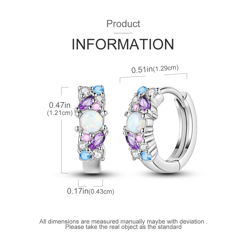 Sterling Silver Blue Zirconium Butterfly Hoop Earrings - Product Image 19