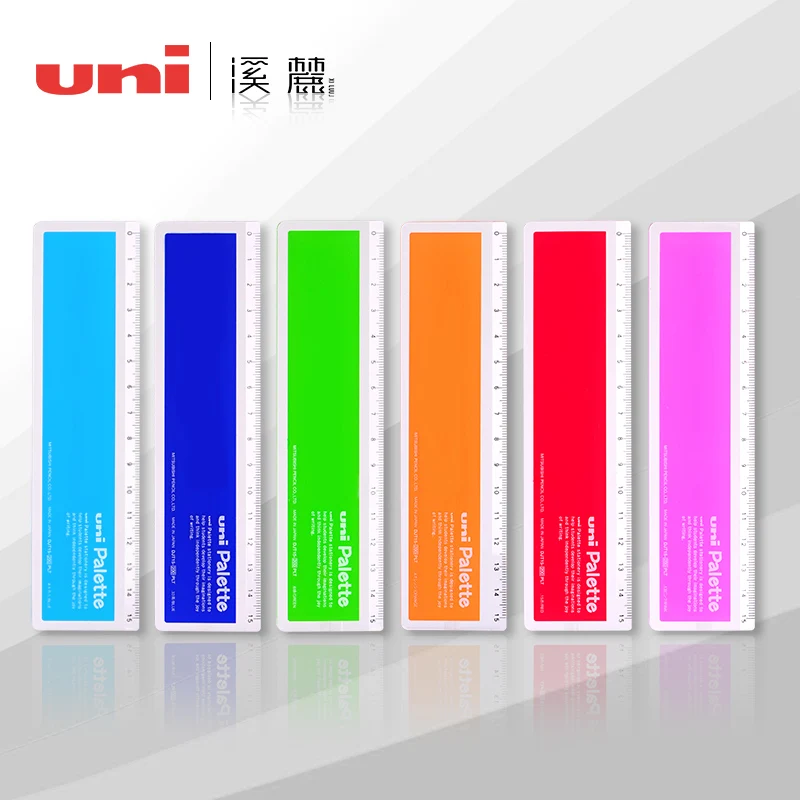 1pc Japan UNI DJT15-200 Candy Color Ruler 15cm Transparent Ruler Measure Drawing Ruler Student Stationery цена и фото