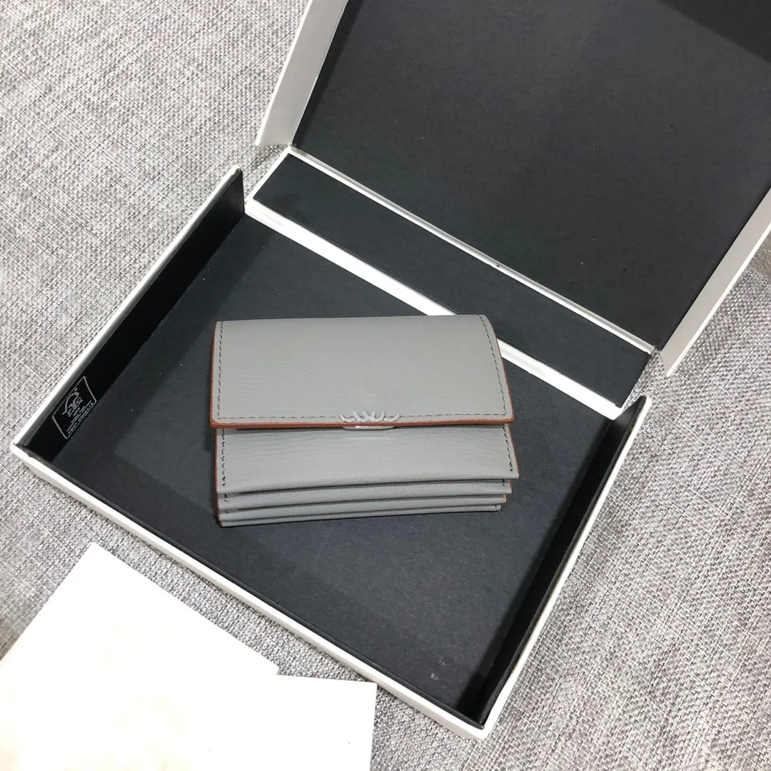 새로운 패션 클래식 오르간 카드 가방, 여성용 조약돌 버클, 다층 카드 위치 가죽, 여성용 신용 지갑 지갑