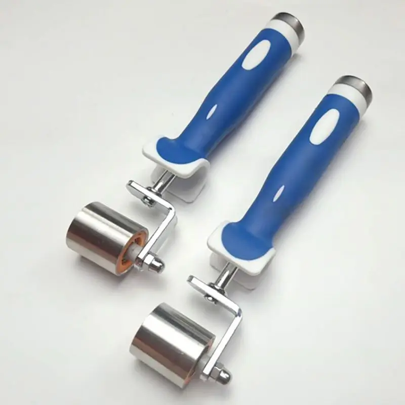 Stainless Steel Seam Flat Pressure Roller Double Bearing Deep Texture Hand Pressure Seam Roller Wallpaper Wall Covering Tool roller rubber brayer stamping rollers ink printmaking student printing brayers brush painting crafting wall seam wallpaper q9i7
