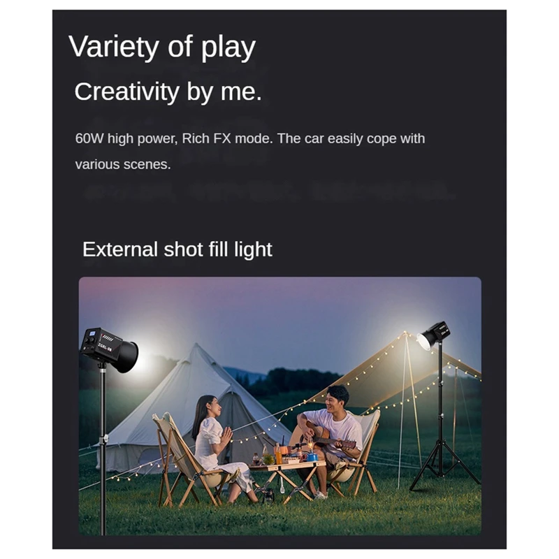 NEW 80W LED Video Light Bi-Color COB Photographic Studio Light 2500K-6500K 10000Mah For Video Livestreaming EU-PLUG