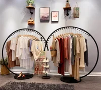 Circle Clothing store shelf display rack