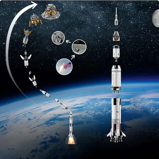 Apollo Saturn V 92176 Building Blocks Space Rocket Idea Series Educational Toys for Children Birthday Xmas Gifts building blocks toys