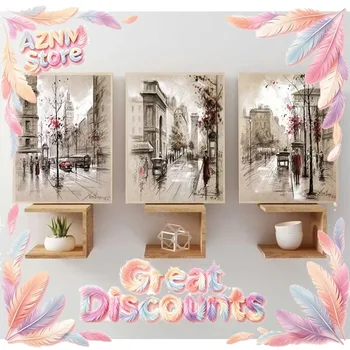 Quadri su tela 2026 per decorazioni domestiche, stampe HD, poster, immagini astratte di paesaggi urbani per soggiorno, arte da parete con cornice