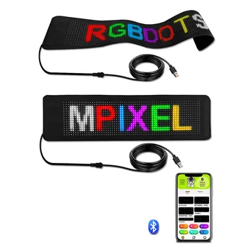 유연한 LED 패널 디지털 메시지 이동 소프트 LED 사인 보드, RGB 텍스트 매트릭스 모듈 화면, 달리는 자동차 광고 디스플레이