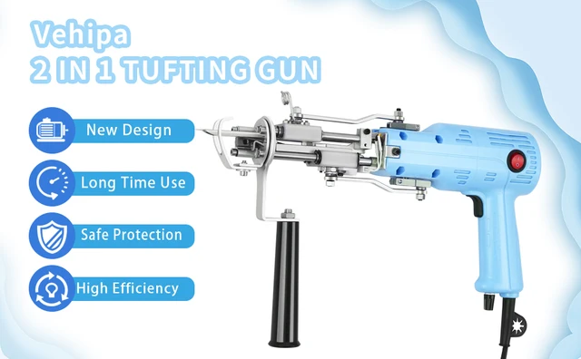 Pistola Tufting 2 In 1 Taglio E Loop - Macchina Per Fare Tappeti Fai Da Te, Regolabile 7-21mm - Foto 3