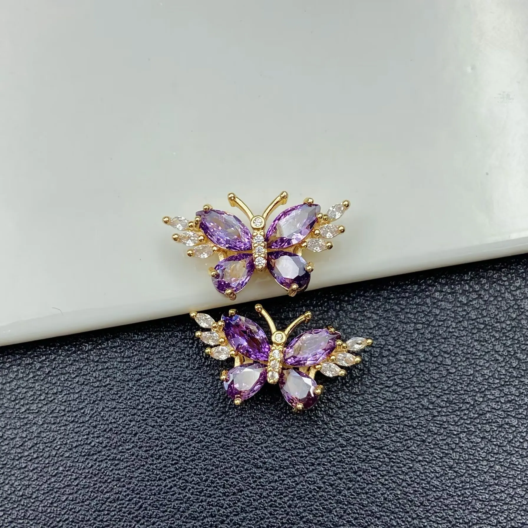 Gold Plated Zircon Butterfly Beaded Bracelet Material - Artistic Retro Chinese Style Jewelry Accessory