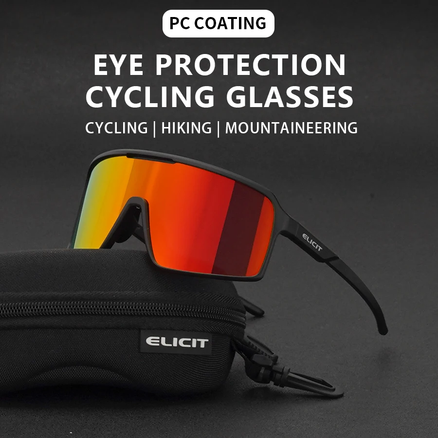ELICIT Fahrradbrille für Männer und Frauen, Mountainbike-Brille, Outdoor-Sport, Laufen, Wandern, UV400-Schutzbrille, MTB-Fahrbrille