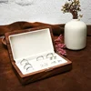 1PCS Free Engraving Wood Wedding Ring Box storage Engagement Wedding Ceremony Ring Storage Proposal Portable Gifts Case Rustic 5