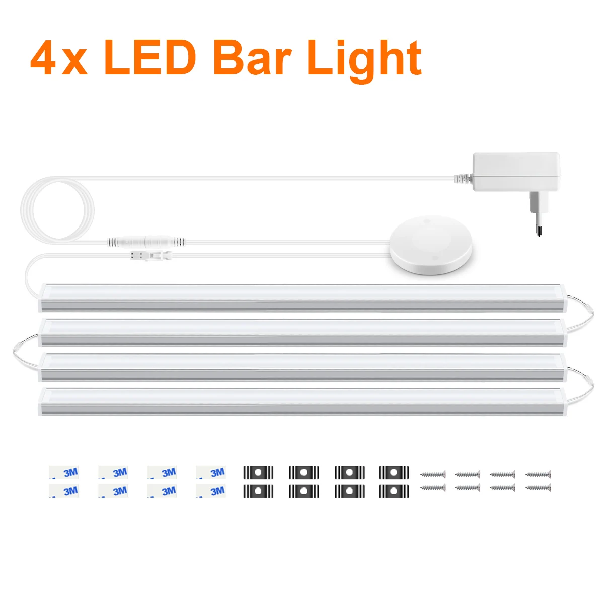 شريط إضاءة LED تحت الخزانة، شريط إضاءة LED قابل للربط مع مستشعر لمس خشبي قابل للدخول، مفتاح قابل للتعتيم لرف خزانة المطبخ